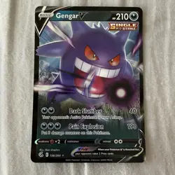 Pokemon Gengar V Fusion Strike 156/264 Ultra Rare Card SWSH08 - Image 1