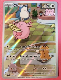Pokemon Card Chansey 187/167 Twilight Masquerade Illustration Rare Full Art NM - Image 1