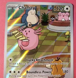 Pokemon Card Chansey 187/167 Twilight Masquerade Illustration Rare Full Art NM - Image 3