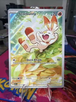 Pokemon Scorbunny 225/217 ASC Holo Basic Fire HP 70 Pokemon TCG Card Stock - Image 1