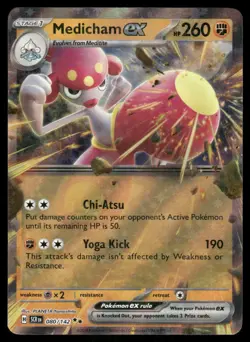 Pokemon Cards Medicham ex 80/142 Stellar Crown Double Rare NM - Image 1