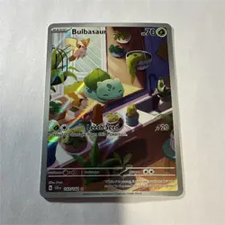 Pokemon Bulbasaur 143/142 Illustration Rare Full Art Holo SV07 Leech Seed Card - Image 1