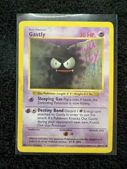Vintage Pokemon Card - Gastly 050/102 Base Set - Shadowless - LP to MP - Image 1