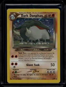 Pokemon TCG Dark Donphan 3/105 Neo Destiny Holo Rare HP - Image 1