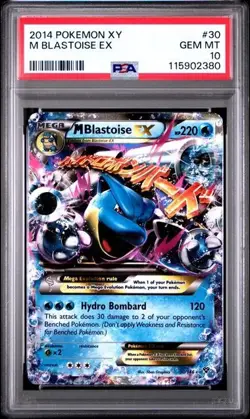 M Blastoise EX #30 2014 Pokemon XY Holo GEM MT PSA 10 - Image 1