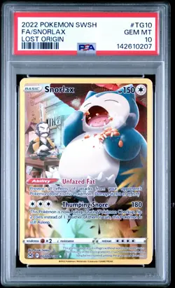 PSA 10 Snorlax TG10/TG30 Swsh11 Trainer Gallery Holo Lost Origin Pokemon TCG - Image 1