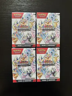 Pokemon Scarlet & Violet Prismatic Evolutions Booster Bundle 4 Sealed Boxes - Image 1