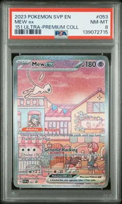 2023 POKEMON SVP EN-SV BLACK STAR PROMO 151 ULTRA-PREM COLL #053 MEW EX PSA 8 - Image 1