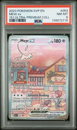 2023 POKEMON SVP EN-SV BLACK STAR PROMO 151 ULTRA-PREM COLL #053 MEW EX PSA 8 - Image 1