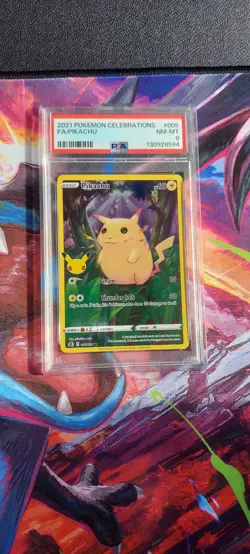 Pokemon Pikachu Celebrations 005/025 Full Art Holo Rare PSA 8 2021 - Image 1