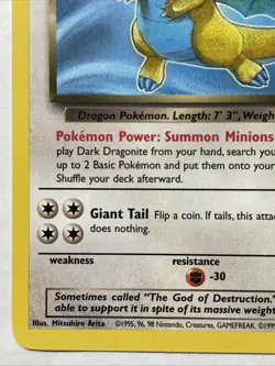 Dark Dragonite 22/82 Team Rocket Rare Unlimited Pokemon TCG Near Mint- Centered - Image 5