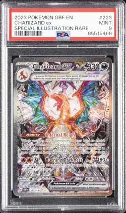 2023 POKEMON OBF EN-OBSIDIAN FLAMES SPECIAL ILLUSTRATION RARE CHARIZARD EX PSA 9 - Image 1