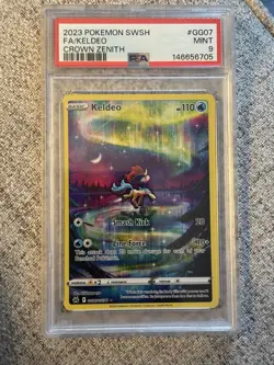 2023 POKEMON SWORD & SHIELD CROWN ZENITH #GG07 FULL ART/KELDEO PSA 9 - Image 1