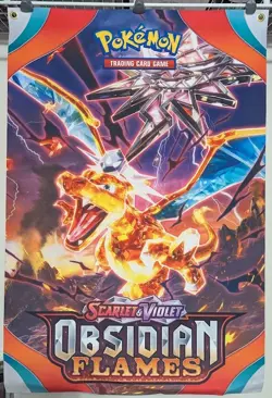 Pokemon TCG Scarlet & Violet Obsidian Flames Charizard Promo Vinyl Banner 24x36 - Image 1