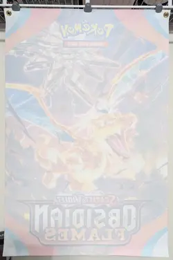 Pokemon TCG Scarlet & Violet Obsidian Flames Charizard Promo Vinyl Banner 24x36 - Image 2