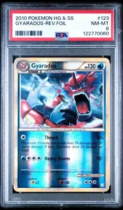 Pokemon TCG Gyarados Heart gold Soul Silver PSA 8 Reverse Holo - Image 1