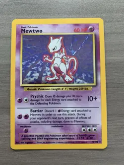 Pokemon Mewtwo Holofoil 1999 Base Set Unlimited #10/102 WOTC Gamefreak Rare - Image 2