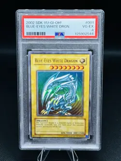 2002 Yu-Gi-Oh! Blue-Eyes White Dragon Holo-SDK-001 Ultra Rare - PSA 4 VG-EX - Image 1