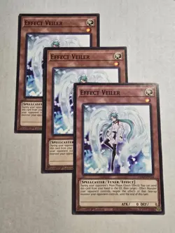 Yugioh! 3x Effect Veiler L5DD-ENY16 Common 1st Ed NM - Image 1