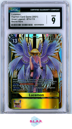 LUCEMON GREAT LEGEND BT4-115 DIGIMON CARD GAME CGC 9 - Image 1