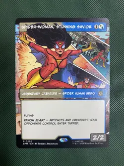 Spider-Woman, Stunning Saviour R 0230 Borderless Non-Foil | Spider-Man X MTG - Image 1
