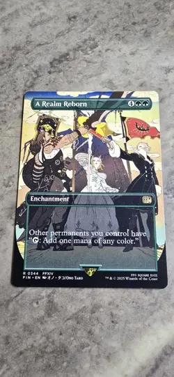 A Realm Reborn (Borderless) Final Fantasy Regular Enchantment Rare MTG NM - Image 1