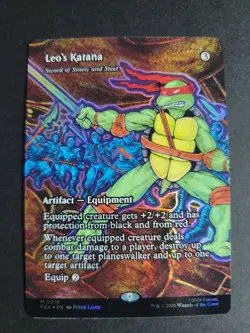 Leo's Katana (Borderless Foil) Mythic MTG Ninja Turtles - Image 1