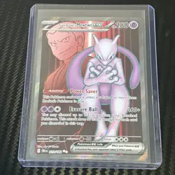 Pokemon TCG Team Rocket's Mewtwo ex 213/182 Destined Rivals 280 HP Holo - Image 1