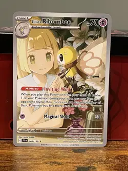 Pokemon TCG Journey Together: Lillie's Ribombee Illustration Rare Card 164/159 - Image 1