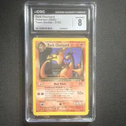 Pokemon Dark Charizard Team Rocket 21/82 CGC 8 80 HP Nail Flick Card - Image 1