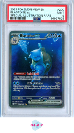 BLASTOISE EX SPECI4L ILLUSTRATION RARE POKEMON MEW EN-151 2023 200 PSA 9 - Image 1