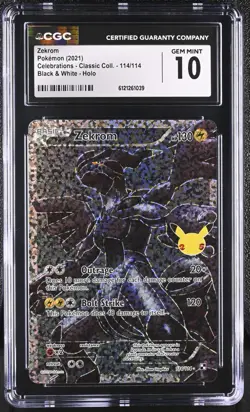 CGC 10 ZEKROM #114 - 2021 POKEMON CELEBRATIONS CLASSIC COLLECTION HOLO - Image 1