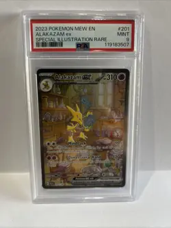 PSA 9 2023 Pokemon SV 151 Mew en #201/165 Alakazam EX Special Illustration Rare - Image 1