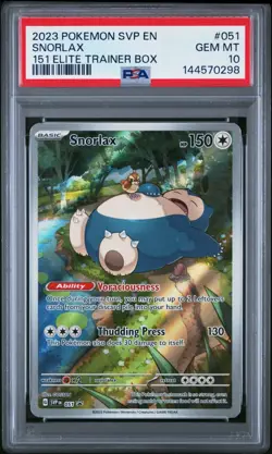 2023 POKEMON SVP EN-SV BLACK STAR PROMO 151 ELITE TRAINER BOX SNORLAX PSA 10 - Image 1
