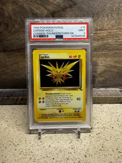 ZAPDOS - 1999 Pokemon Fossil Holo Cosmos Thunderstorm DK #15 PSA 9 - Image 1