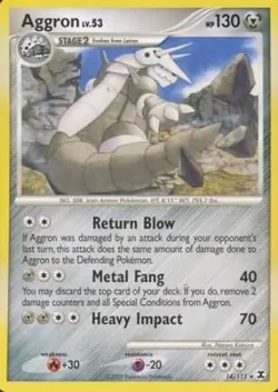 Pokemon TCG - Aggron - 14/111 - Rare - Platinum: Rising Rivals [Lightly Played] - Image 1