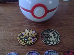 Pokemon 41 Coin Lot With Giant Pokeball, Jumbo Charizard Coin, Some Duplicates - Image 1