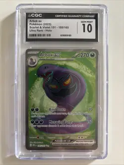 Arbok Ex Pokemon 2023 Scarlet & Violet 151 185/165 CGC 10 Gem Mint - Image 1