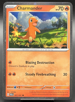 Pokemon Charmander 007/091 Cosmos Holo Exclusive Promo Paldean Fates NM+ - Image 1