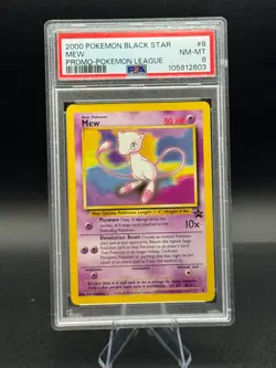 2000 Pokemon #8 Black Star Mew - Promo Pokemon League - PSA 8 NM-MT - Image 1