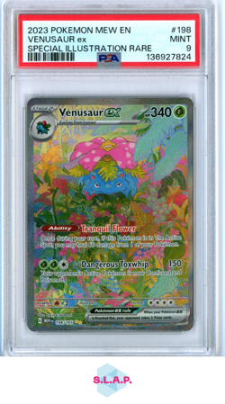 VENUSAUR EX SPECI4L ILLUSTRATION RARE POKEMON MEW EN-151 2023 198 PSA 9 - Image 1