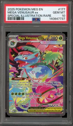 Pokemon Mega Venusaur ex Mega Evolution Special Illustration Rare #177 PSA 10 - Image 1