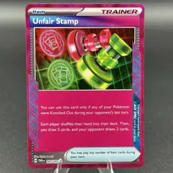 Pokemon Ace Spec Unfair Stamp 165/167 Holo Trainer-Item Sv06 Twilight Masquerade - Image 1