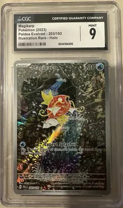 Pokemon Magikarp Illustration Rare 203/193 2023 Paldea Evolved CGC MINT 9 - Image 1