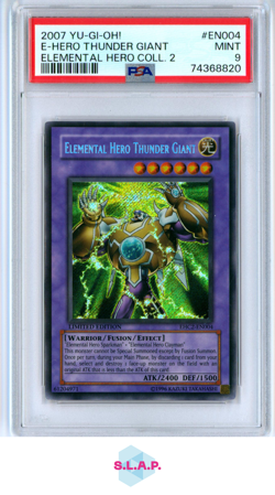 E-HERO THUNDER GIANT ELEMENTAL HERO COLL. 2 YU-GI-OH! 2007 EN004 PSA 9 - Image 1