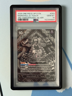 2025 One Piece 3rd Anniversary Silver Marshall D. Teach #OP09-093 PSA 10 GEM - Image 3