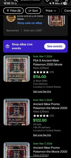 Ancient Mew 2000 Pokemon Movie Promo Card PSA 8 - READ DESCRIPTION - Image 3
