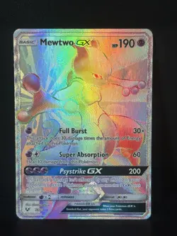 Pokemon Mewtwo GX TCG Rainbow Rare Card 76/73 Shining Legends - Image 1