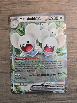 Pokemon TCG Maushold ex 155/182 Paradox Rift Ultra Rare Card NM - Image 1
