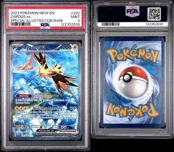 🔥 Pokemon Zapdos ex SIR 151 SV 202/165 Special Illustration Rare Card Mew PSA 9 - Image 3